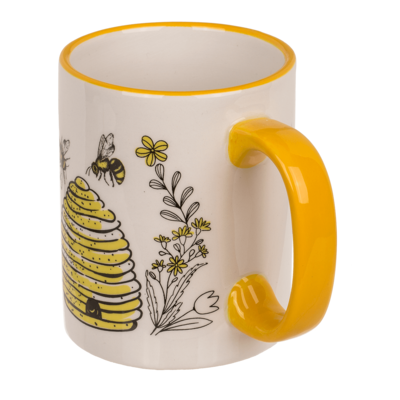 Mug, Bee, dolomite, 2 ass., 11 x 10 cm,