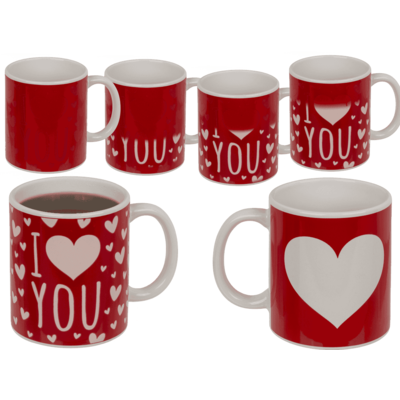 Mug, I love you, with thermal effect, 9.5 x 8 cm