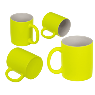 Mug, Neon Yellow, made of stoneware, 9 x 8.5 cm,