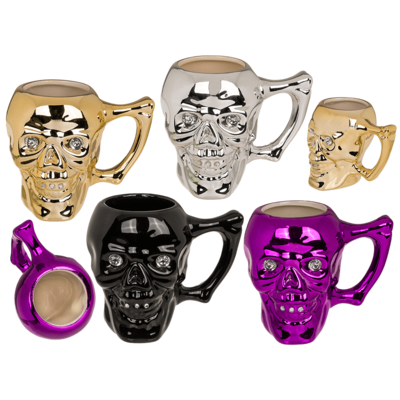 Mug, Skull with crystal stones,