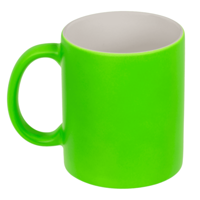 Mug, vert néon, en faience, 9 x 8,5 cm,