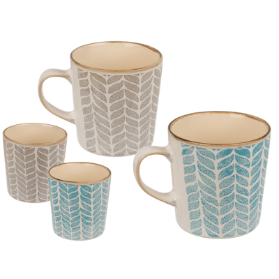 Mug avec décor "reactive glaze (bleu et gris)