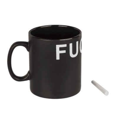 Mug noir, Fxxxx, env. 12,5 x 11 cm,