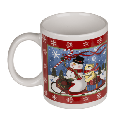 Mug with Christmas design (snowman,