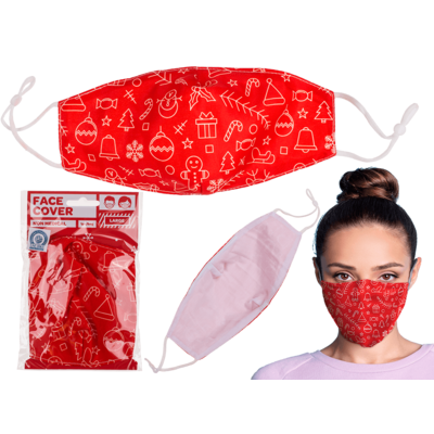 Mund-Nasen-Maske, Rotes Weihnachtsmuster,