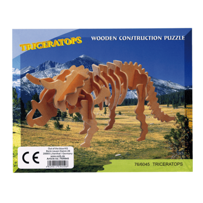 Natural Wooden 3D Puzzle, Dinosaur Skeleton I,