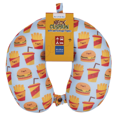 Neck cushion with micro pellet filling, Fast Food,