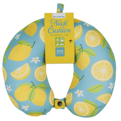 Neck cushion with micro pellet filling, Lemons,