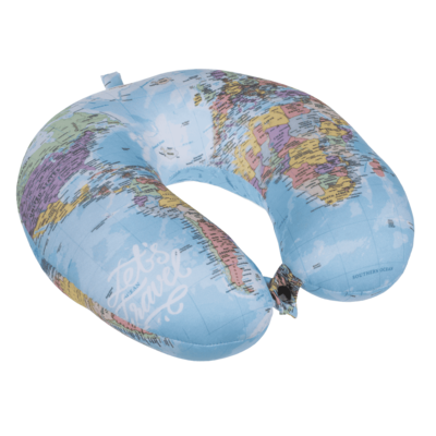 Neck cushion with micro pellet filling, World Map,