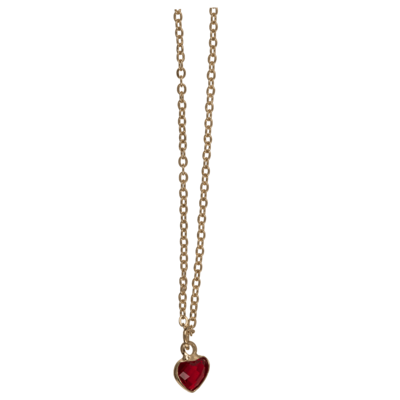 Necklace, with glass crystal in heart shape,