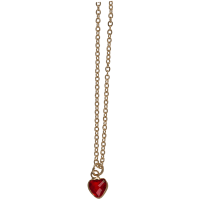 Necklace, with glass crystal in heart shape,