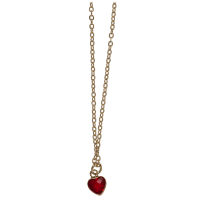 Necklace, with glass crystal in heart shape,