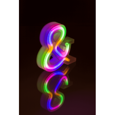 Neon-Leuchtbuchstabe, &, Höhe:16 cm,