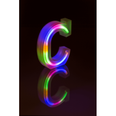 Neon-Leuchtbuchstabe, C , Höhe:16 cm,