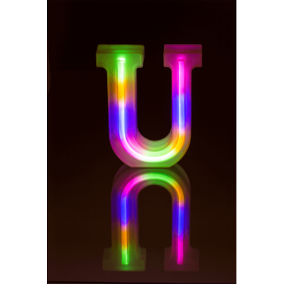 Neon-Leuchtbuchstabe, U, Höhe:16 cm,