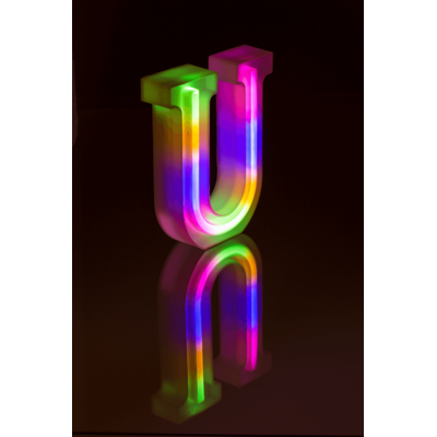 Neon-Leuchtbuchstabe, U, Höhe:16 cm,