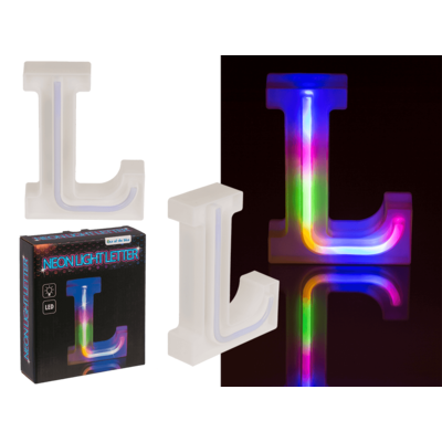 Neon Light Letter, L, Height: 16 cm, for