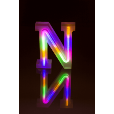 Neon Light Letter, N, Height: 16 cm, for