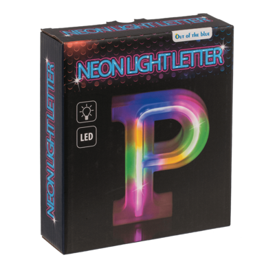 Neon Light Letter, P, Height: 16 cm, for