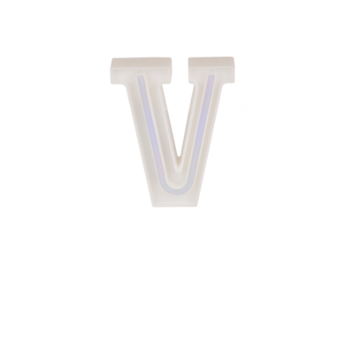 Neon Light Letter; V, Height: 16 cm, for