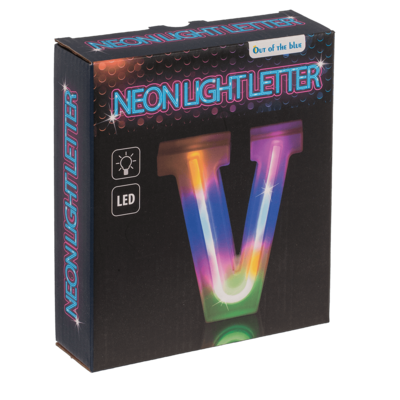 Neon Light Letter; V, Height: 16 cm, for