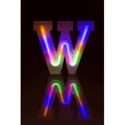 Neon Light Letter; W, Height: 16 cm, for