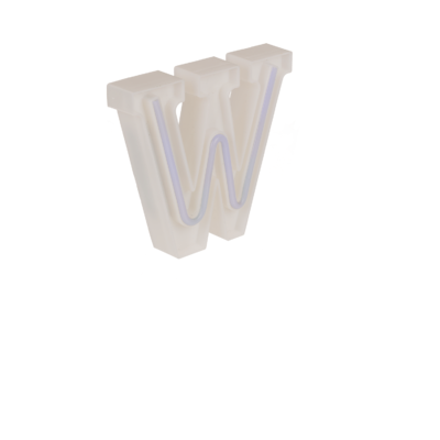 Neon Light Letter; W, Height: 16 cm, for