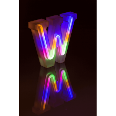 Neon Light Letter; W, Height: 16 cm, for