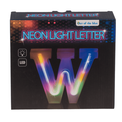 Neon Light Letter; W, Height: 16 cm, for