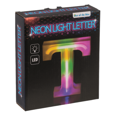 Neon Light Letter,T, Height: 16 cm, for