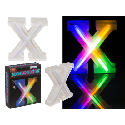 Neon Light Letter,X , Altura: 16 cm, para