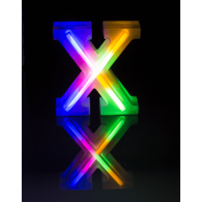 Neon Light Letter,X , Altura: 16 cm, para