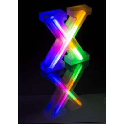 Neon Light Letter,X , Altura: 16 cm, para