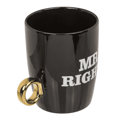 New Bone China-Becher, Mr Right & Mrs Always Right