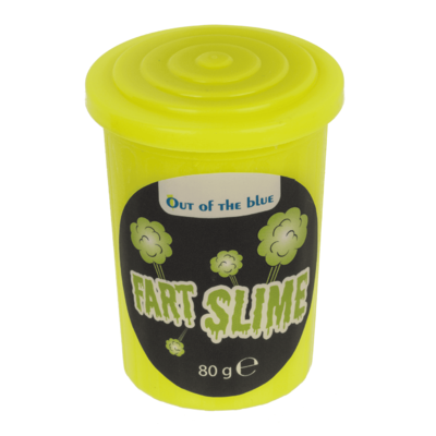 Noisy slime in plastic tin,