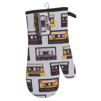 Oven mitt, cassettes, 17 x 32 cm,