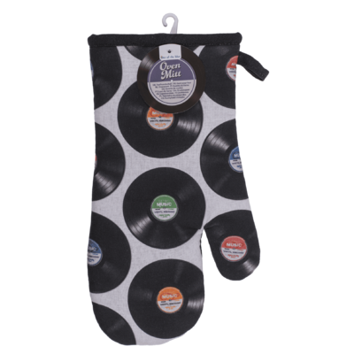 Oven mitt, vinyl records, 17 x 32 cm,