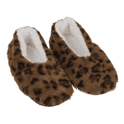 Pantuflas de peluche con piel sintética