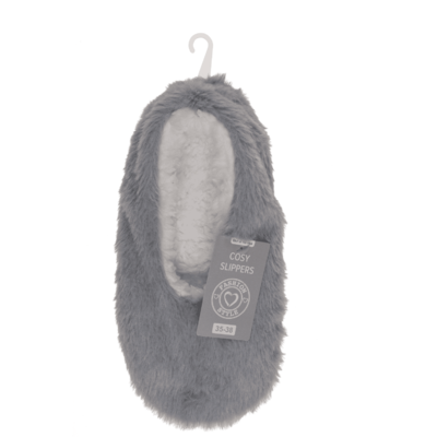 Pantuflas de peluche con piel sintética