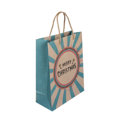 Paper gift bag, Retro Christmas,