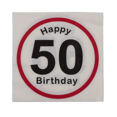 Papier-Servietten, Happy Birthday - 50,