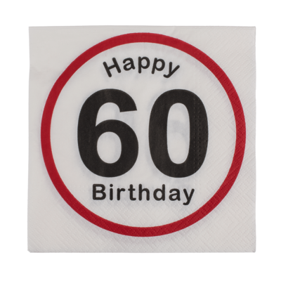 Papier-Servietten, Happy Birthday - 60,