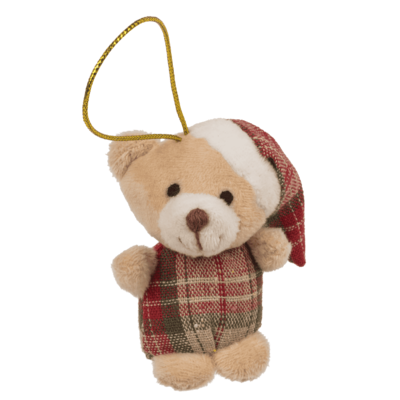 Peluche de Noël avec ruban de suspension, 8 cm