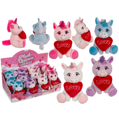 Peluche unicornio, con corazón