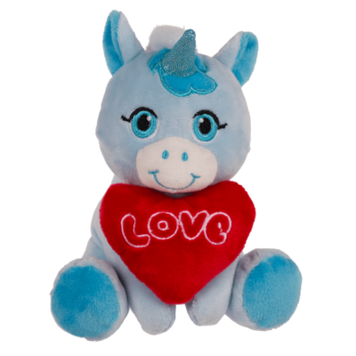 Peluche unicornio, con corazón