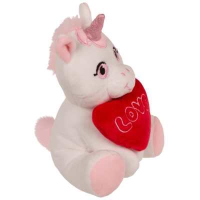 Peluche unicornio, con corazón