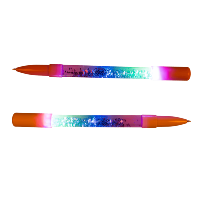 Pen with glitter & light (incl. batteries),