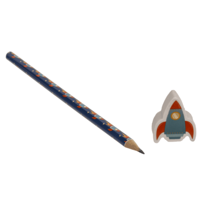 Pencil with eraser, Space,