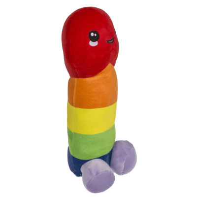 Pene de peluche, arco iris, 30 cm,