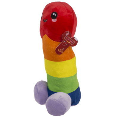 Pene in peluche, arcobaleno, 30 cm,